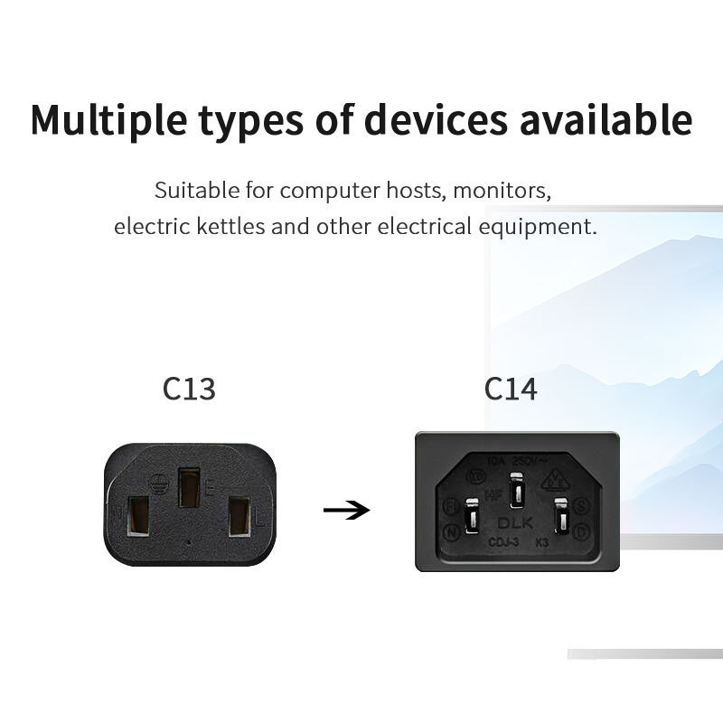 Factory Customized Japan  power cord 2 plug 3prong extension line cable for Home appliance computer free sample