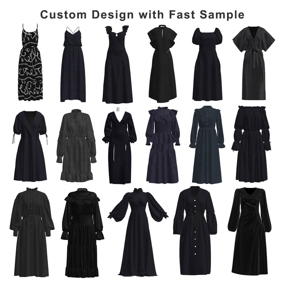 OEM ODM High Quality Apparel Custom Design Cut Sewing Apparel Processing Services for Women Fashion Dresses