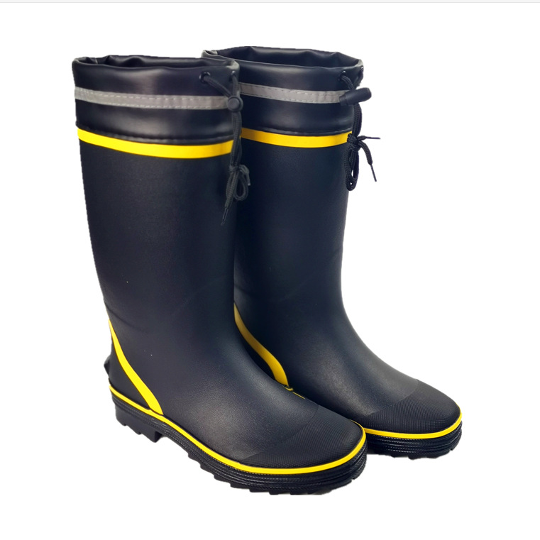 waterproof yellow steel toe rubber rain safety boots for men women