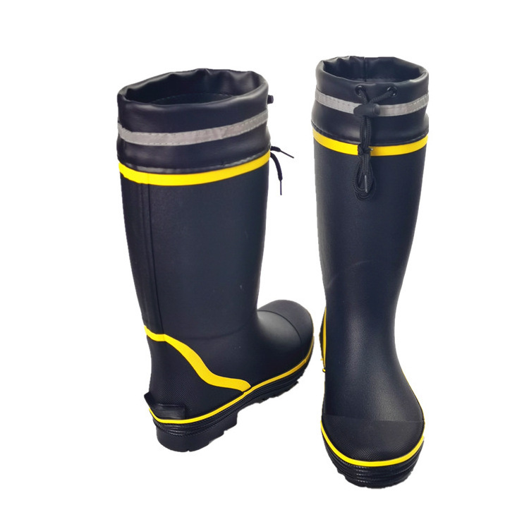 waterproof yellow steel toe rubber rain safety boots for men women