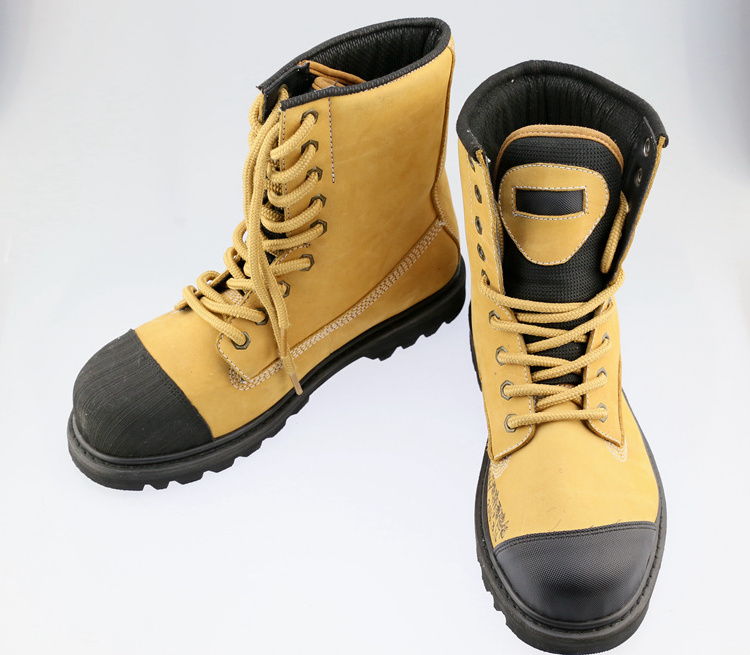 Safety boots brown high cut shoes with steel toecap all standard