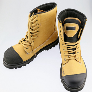 Safety boots brown high cut shoes with steel toecap all standard