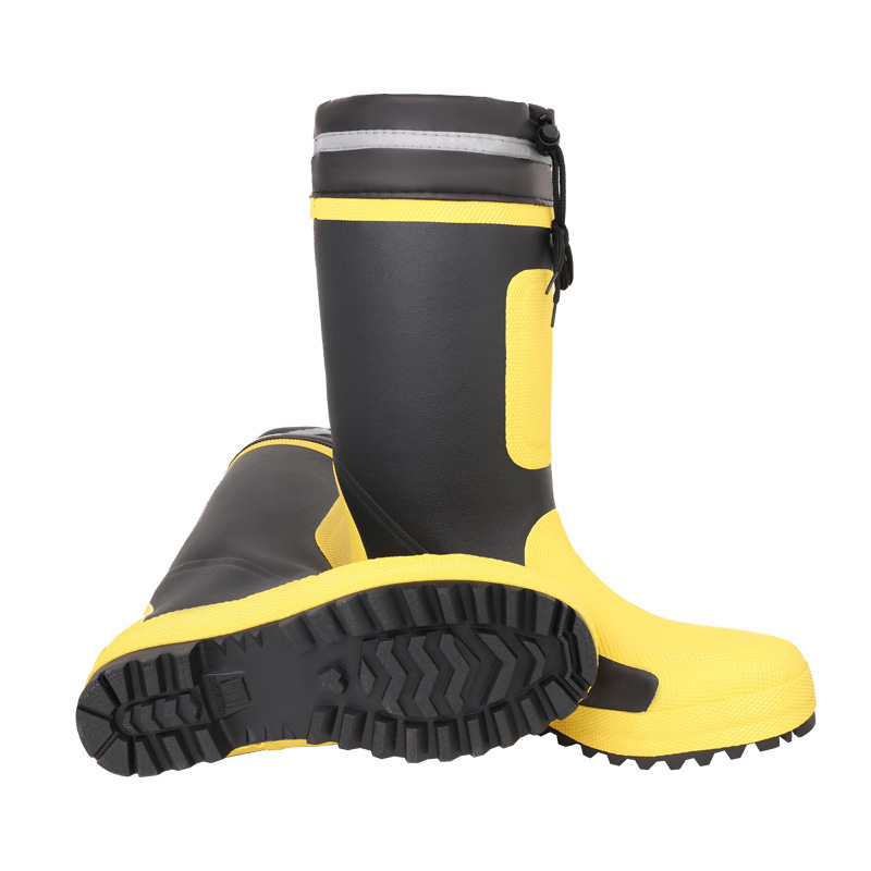 Rubber boots steel toe custom logo anti impact safety rubber boots with protective toe cap