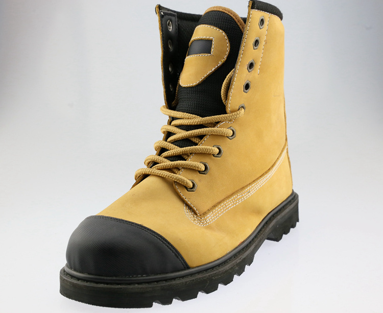 Safety boots brown high cut shoes with steel toecap all standard