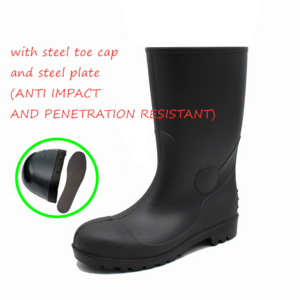 steel toe gum boots clear ankle pvc rain boots for women