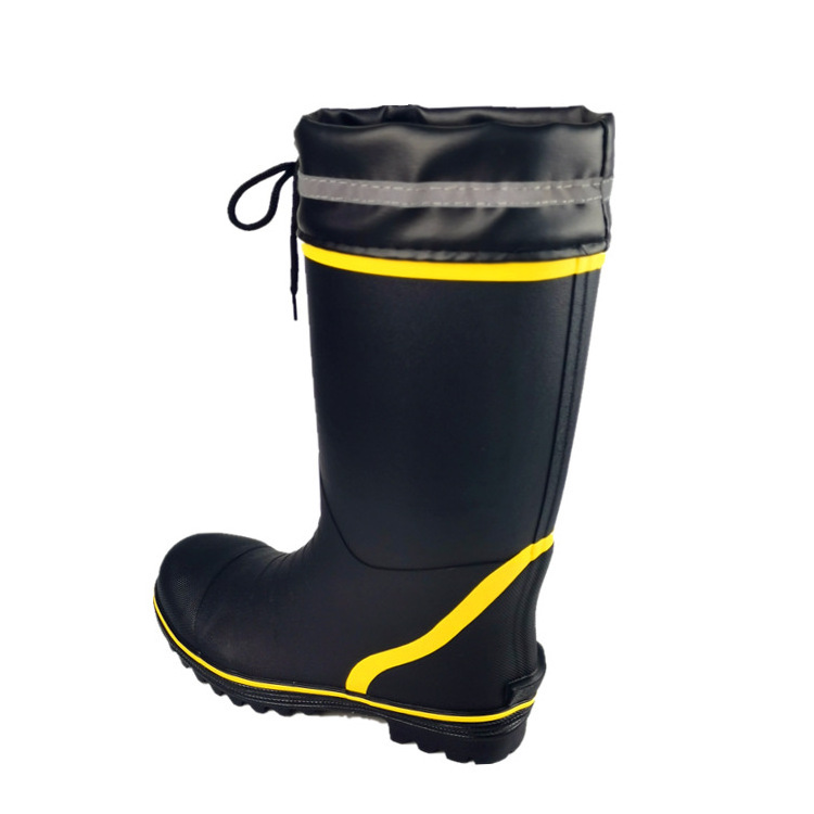 Rubber boots steel toe custom logo anti impact safety rubber boots with protective toe cap