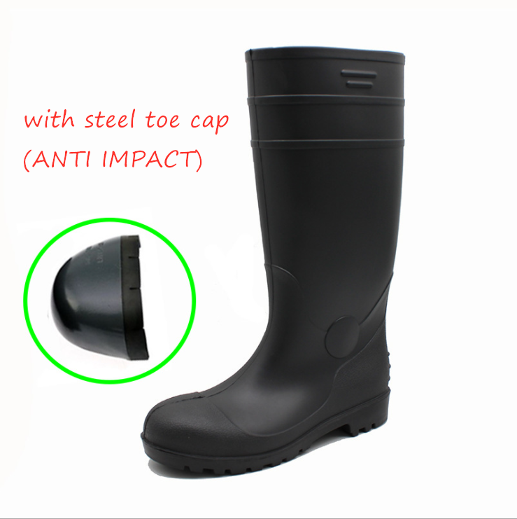 steel toe gum boots clear ankle pvc rain boots for women