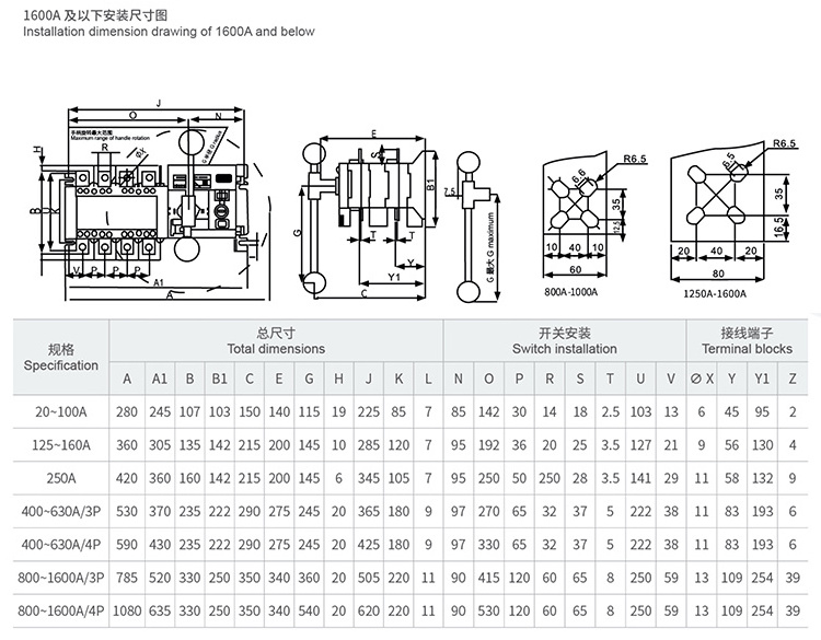 PC Type Household Din Rail 3P 4P AC 4000V 400 800 amp 74w 355w Intelligent Dual Power Automatic Transfer Switch Electric Switch