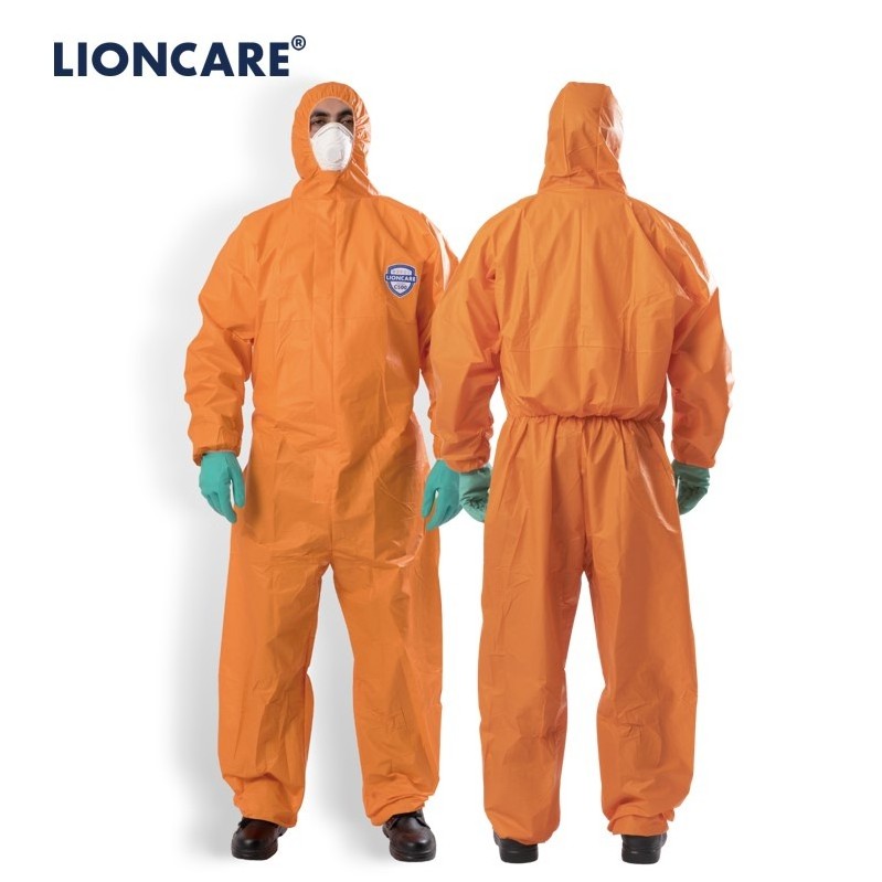 Customized Type 4B/5B/6B Microporous EN1149 Anti-static Waterproof Disposable Protective Coverall With Hood For Asbestos Removal