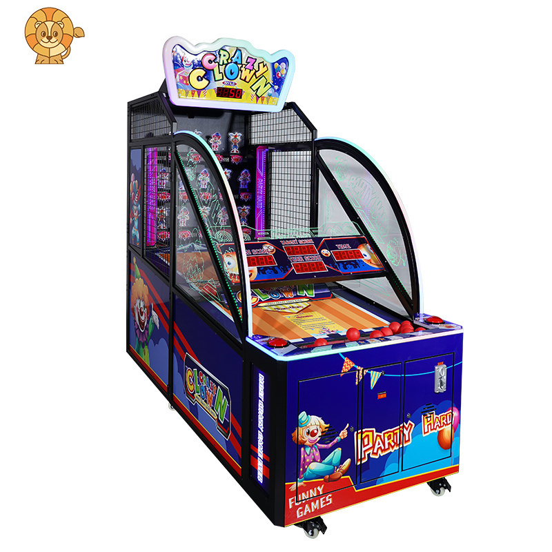 Best Quality Coin operated Crazy Clown Redemption Arcade Game Machine 2 Player Indoor Throwing Ball Children's Game