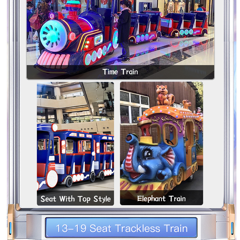 Commercial Amusement Kiddie Rides Electric Train Rides With Scenic Spot Track Train Trackless Electric Train For Kids