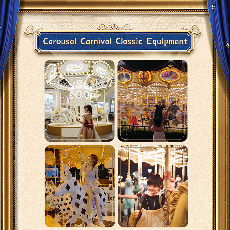 Factory Price Musical Carousel  For Sale Carnival Amusement Park Carousel Rides 6 Seats Mini Carousel Ride