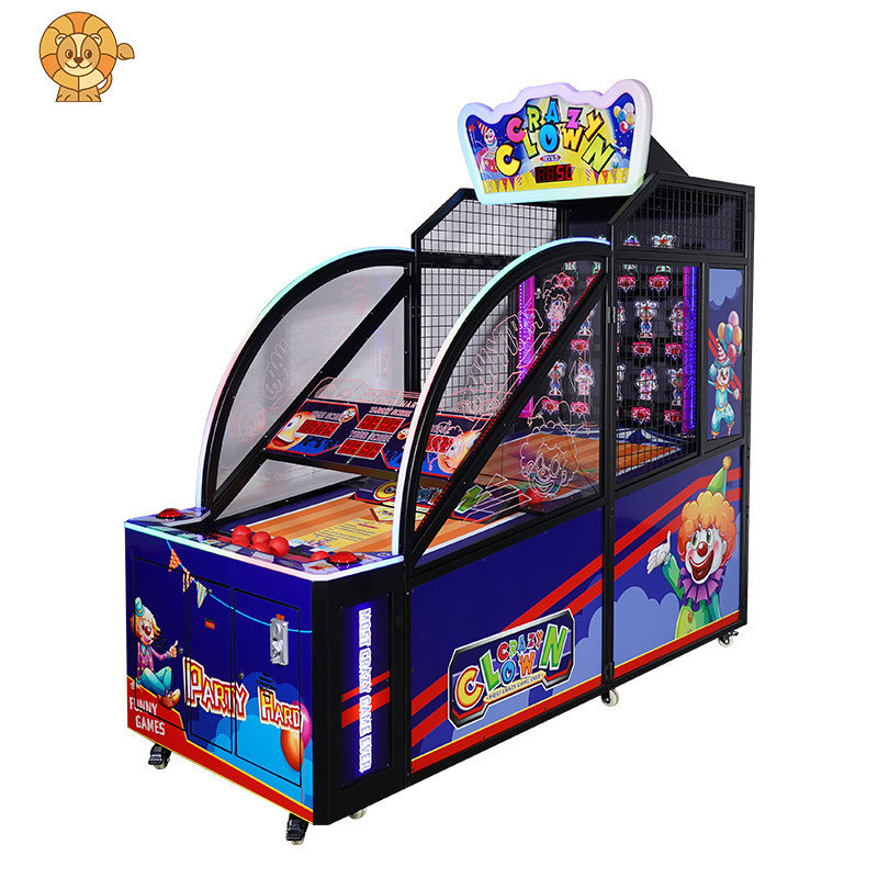 Best Quality Coin operated Crazy Clown Redemption Arcade Game Machine 2 Player Indoor Throwing Ball Children's Game