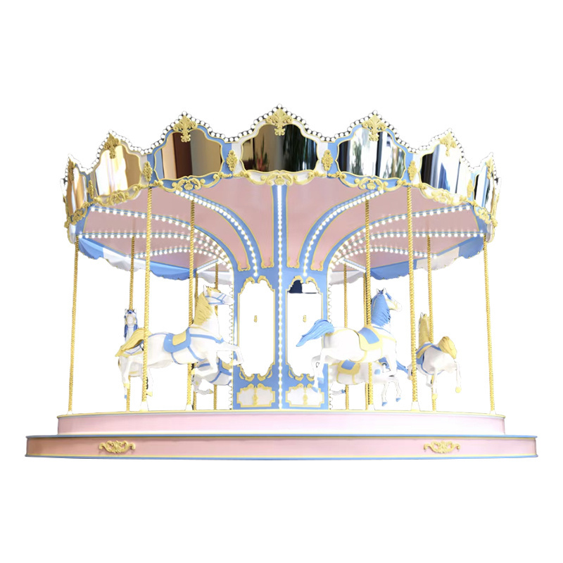 Professional factory large amusement equipment rotating carousel indoor outdoor luxury carousel children playground horse