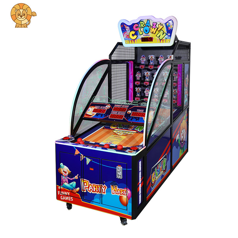 Best Quality Coin operated Crazy Clown Redemption Arcade Game Machine 2 Player Indoor Throwing Ball Children's Game