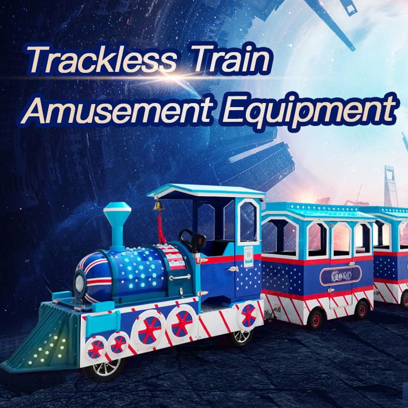 Commercial Amusement Kiddie Rides Electric Train Rides With Scenic Spot Track Train Trackless Electric Train For Kids