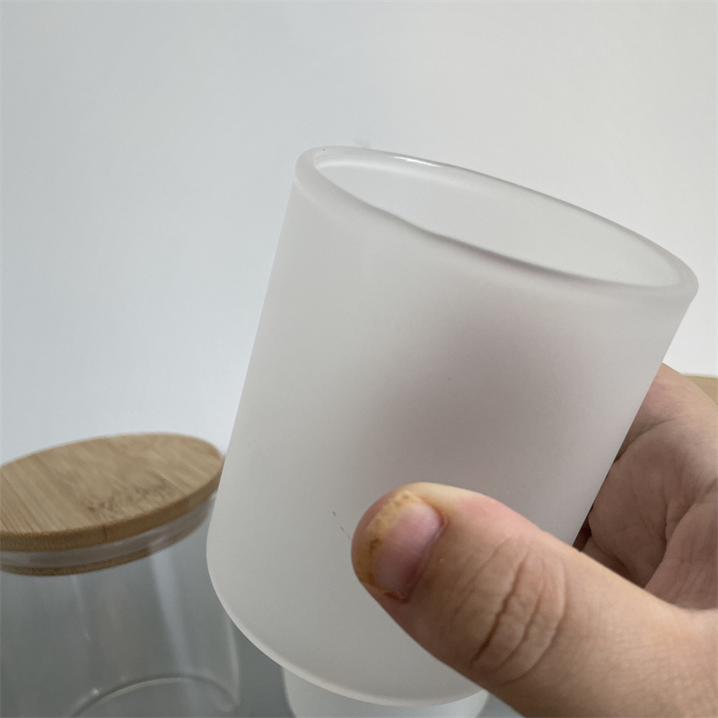 USA warehouse 9oz glass jar classic Dye sublimation frosted candle holder for White Sublimation Transfer