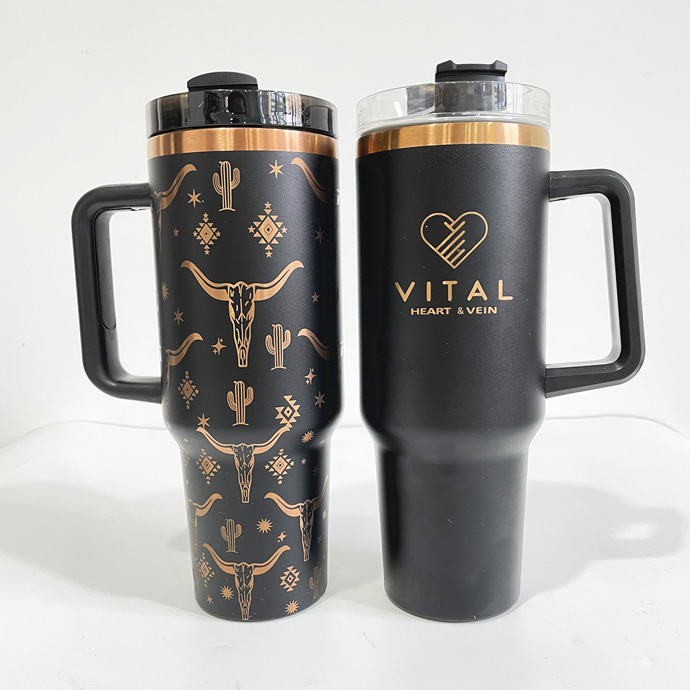 USA warehouse H2.0 40oz gold copper plated tumbler for sunflower laser engraving vacuum insulated holographic travel mug