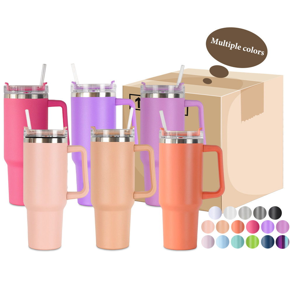 double walled vacuum insulated H1.0 Tumbler  wholesale colorful 40oz multiple colors coffee Quencher tumbler with handle