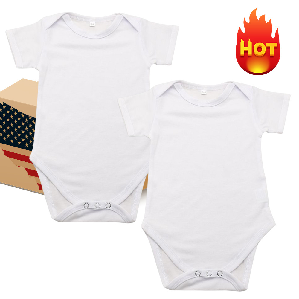 US warehouse polyester baby onesie all sizes American Unisex Sizes jumpsuit blanks Short Sleeve baby  cloth for sublimation