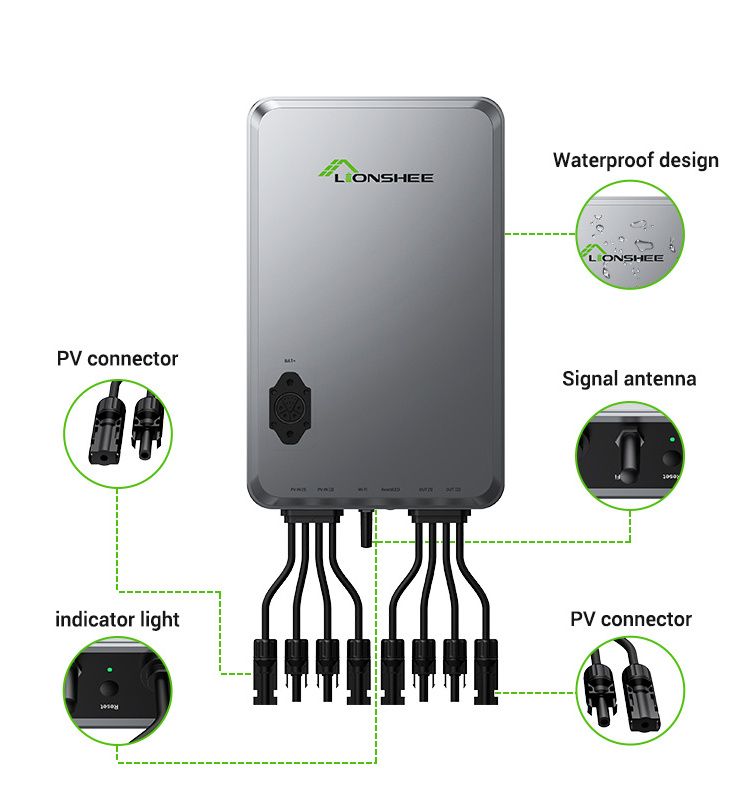 Lionshee Germany Complete Solar Kit 1600W Pv Hub Balcony Solar System Litium Battery Microinverter 600W 800W Solar Panel Pvhub