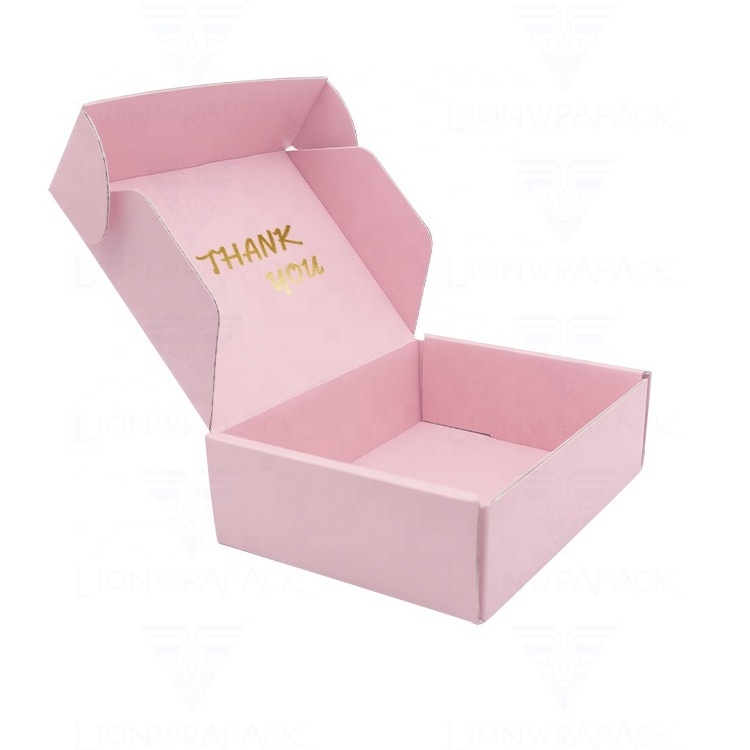 Custom Logo Underwear clothing Mailer paper Box Cosmetic Mailing Skin Care Corrugated Packaging design Pink Shipping Boxes