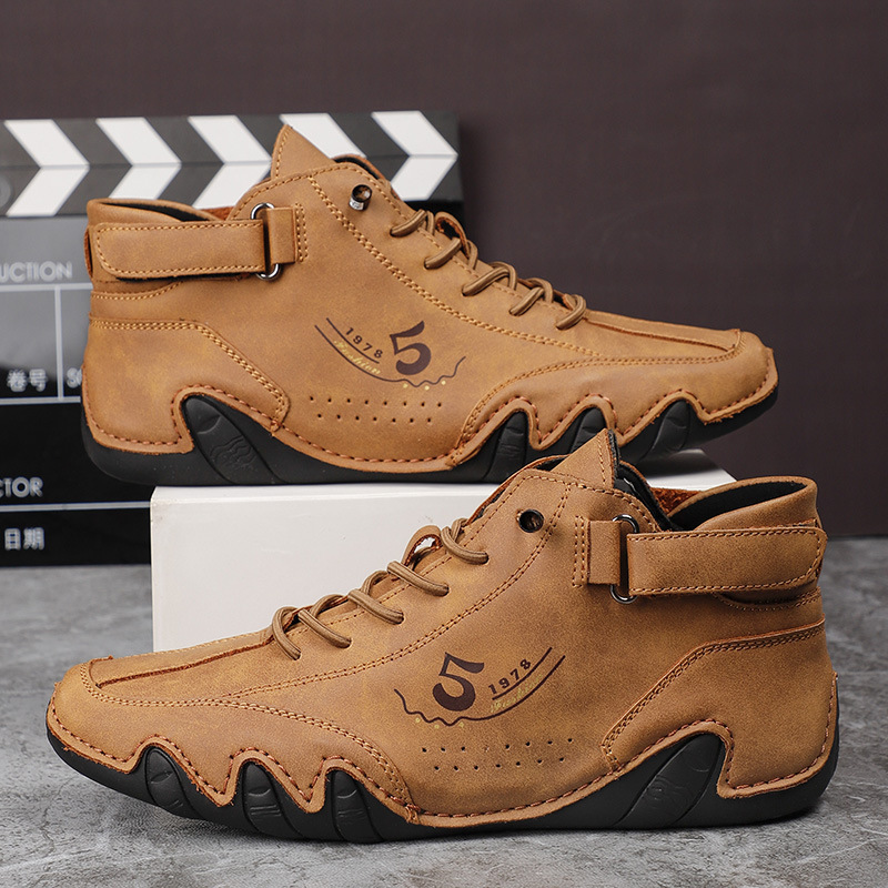 New men's leather boots octopus casual shoes men's shoes outdoor breathable casual trend soft men's boots