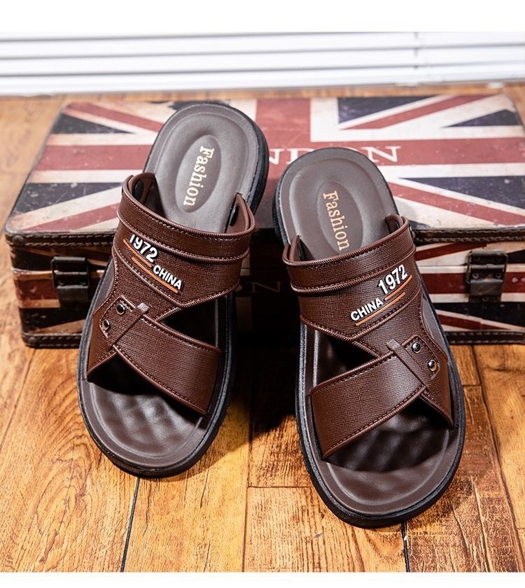 2024 factory price cheap flat sandals for men black beach arabic sandals for men