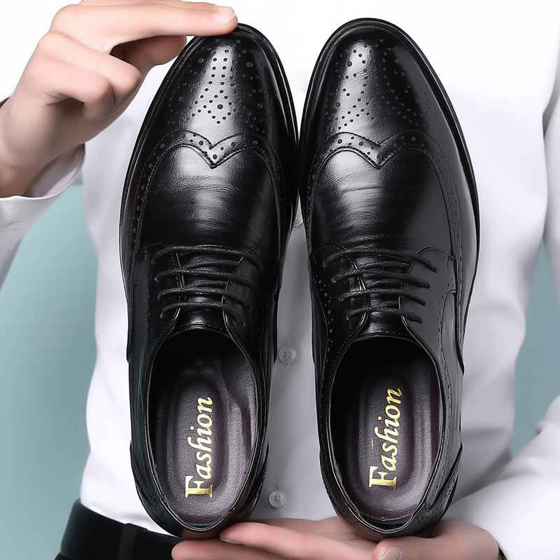 new fashion  men's cap-toe brogue oxford boots comfortable form wholesale factory supply mens brogue leather shoes