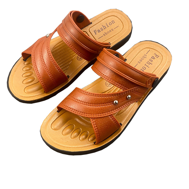 2023 wholesale custom best price hardwear arab african vietnam black brown men leather sandals shoes