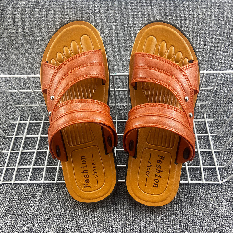 2023 wholesale custom best price hardwear arab african vietnam black brown men leather sandals shoes