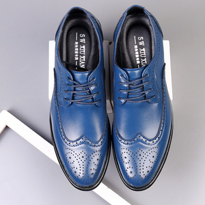 new fashion  men's cap-toe brogue oxford boots comfortable form wholesale factory supply mens brogue leather shoes