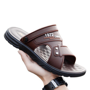 2024 factory price cheap flat sandals for men black beach arabic sandals for men