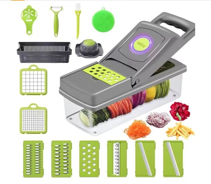 Wholesale 18 in 1 Fruit Vegetable Chopper Tools Onion Garlic Press Utensils Kitchen Gadgets Accessories Cheese Grater