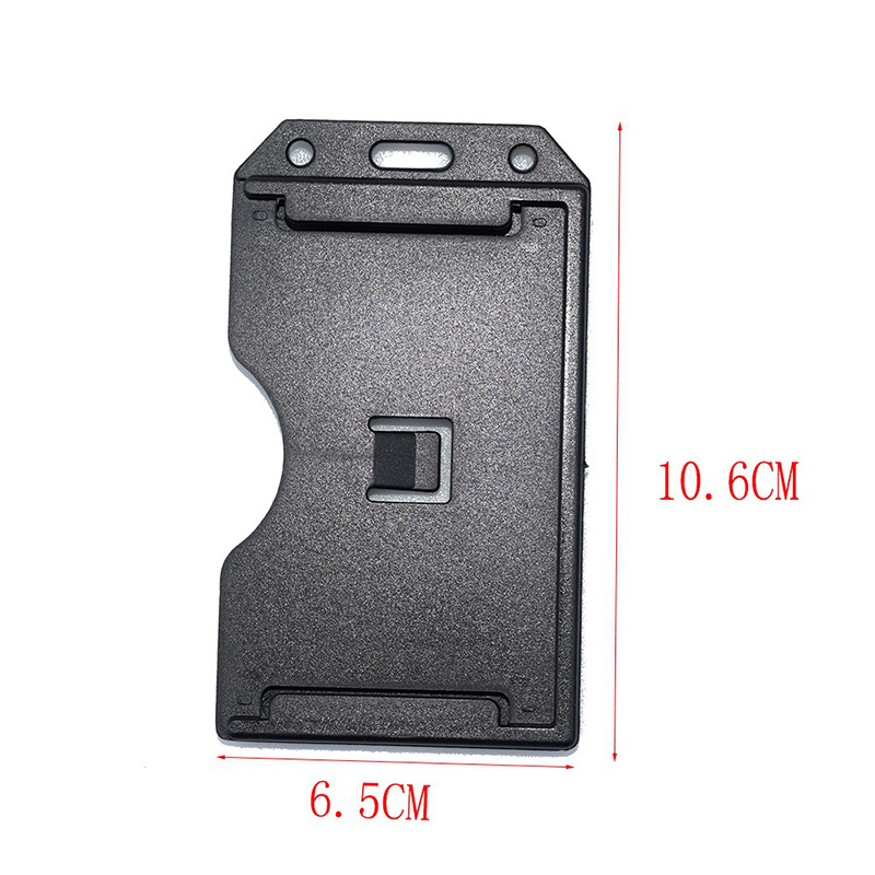 Hard Plastic Badge Holder Vertical - Side Load 2 Card Protector - Multiple Card ID Badge Holders - Heavy Duty Rigid