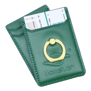 Custom Pu Leather Adhesive 3M Sticker Smart Wallet Credit Card Holder Mobile Cell Phone Card Holder Sticker