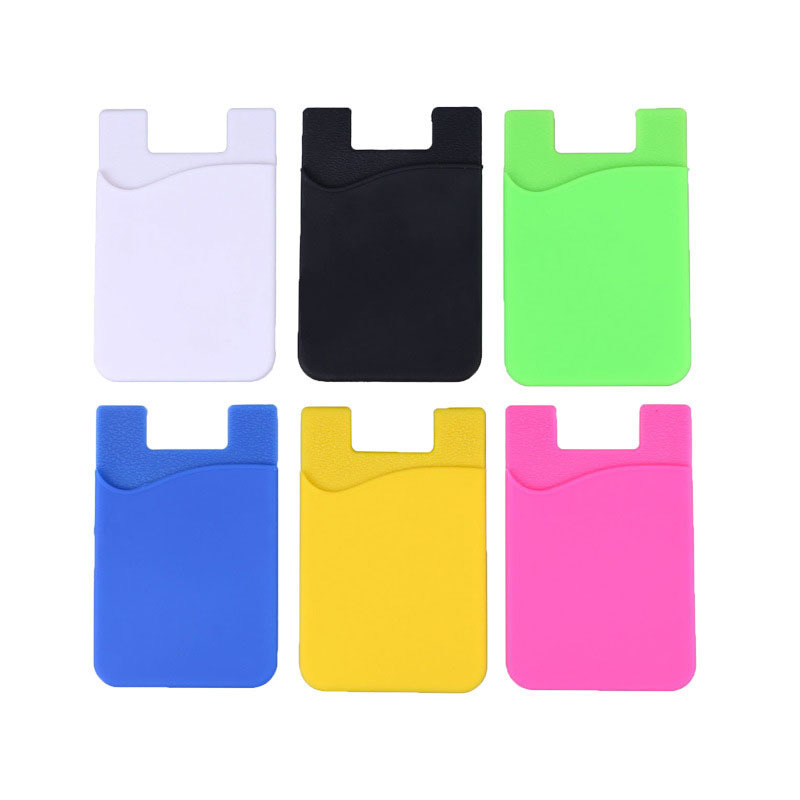 Factory supply custom logo silk printed Promotional Gifts Silicone Card Holder 3m Sticker Pouch For phone