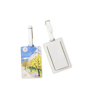 Personalize Mr and Mrs Luggage Tag Sublimation Brand Logo Custom PU Bag Tag Thick Tracking Hang Name Tag Holder