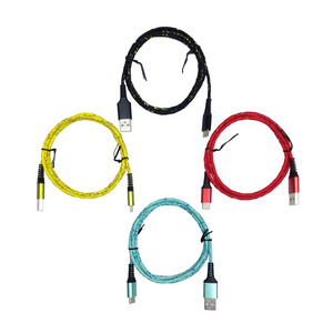 Factory Wholesale customize color Data Cord USB Type C Light Glow nylon Fashion Fast Charge Cable