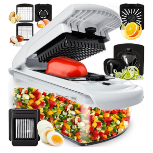 Vegetable Chopper Spiral Vegetable Slicer Onion Chopper with Container Professional Food Chopper Slicer Dicer