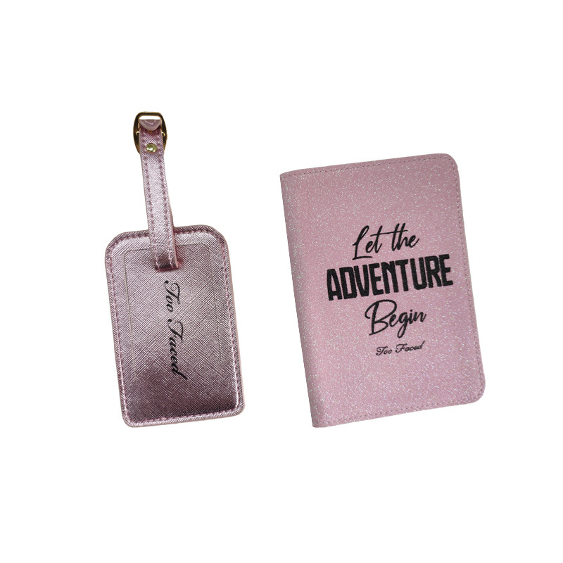 Mr Mrs Blank Small Leather Luggage Tag Print Custom Hotel Personalized Sublimation Vegan PU Leather Luggage Tags Travel Set