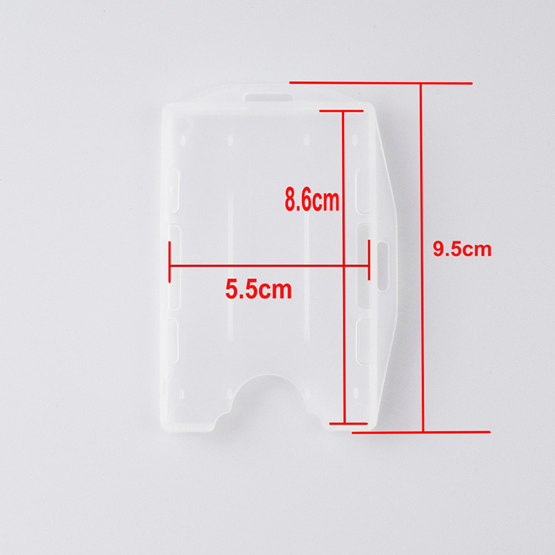 Factory price Premium Hard Rigid Plastic 2 Sided Rigid Card ID Badge Holder Horizontal Or Vertical Hold 2 Cards