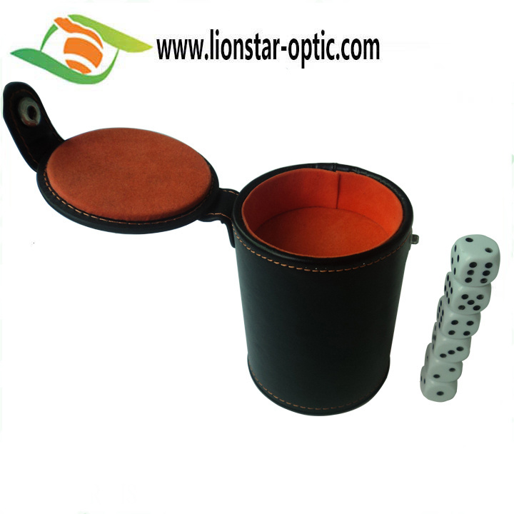 Wholesale Bar Leather Dice Stacking Cups with Lid Custom Logo KTV Entertained Leather Dice Shaker Cups for Gambling Games