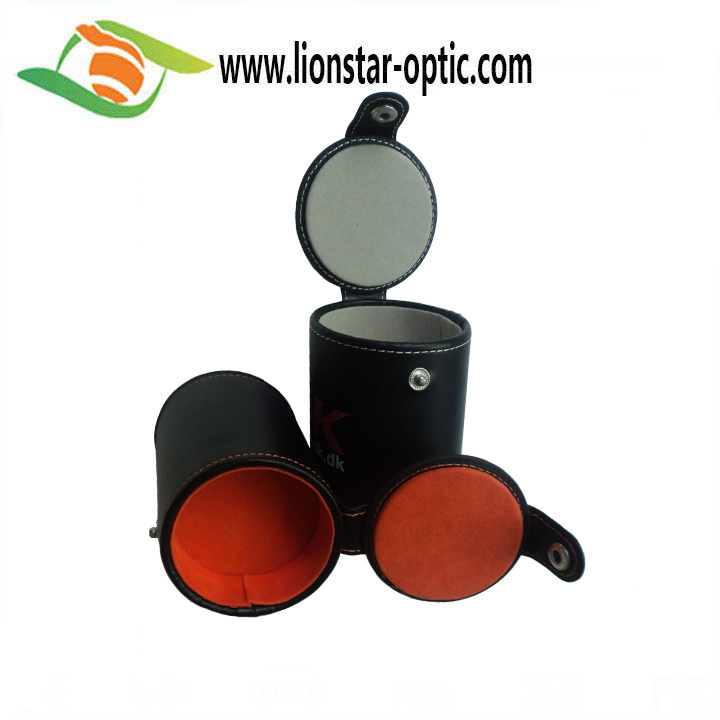 Wholesale Bar Leather Dice Stacking Cups with Lid Custom Logo KTV Entertained Leather Dice Shaker Cups for Gambling Games