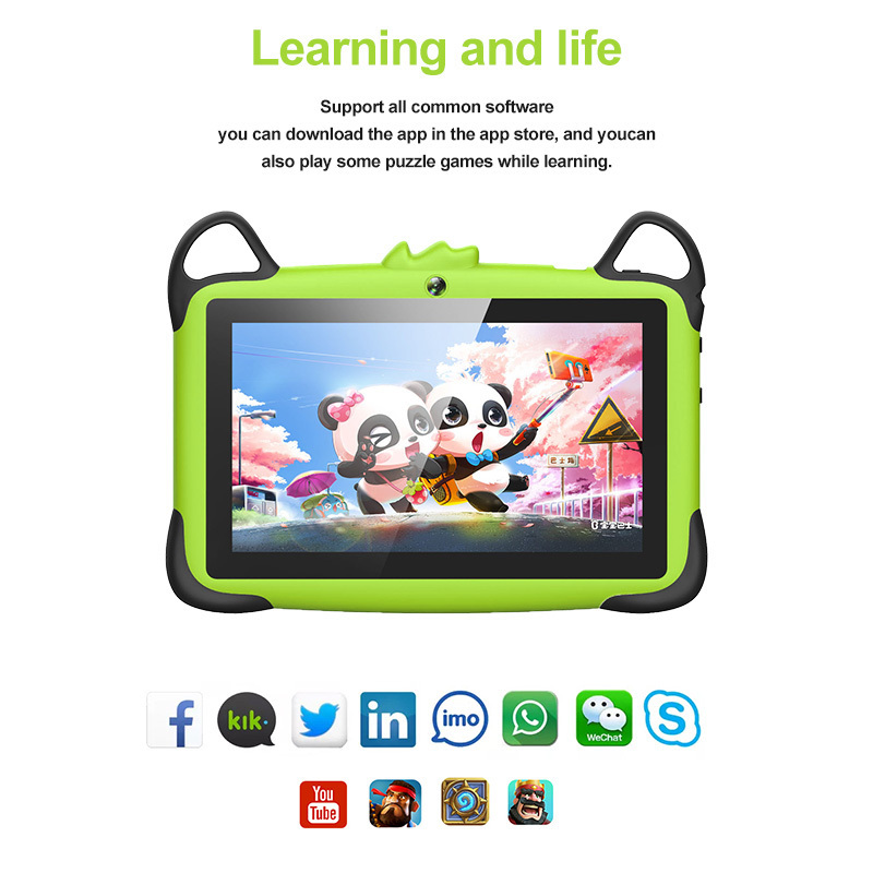 7 inch Cheap Kids Android Tablet for Toddler Parent Control Children WiFi Educational Tablet Pc with Kid-Proof Case