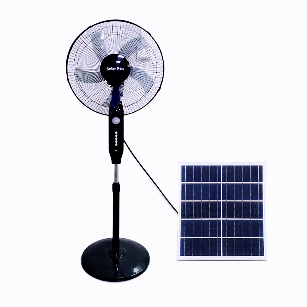 Home Appliance 16 inch 18 inch Emergency 12v DC Rechargeable Standing Pedestal Electric Powered Solar Fan With Solar Panel