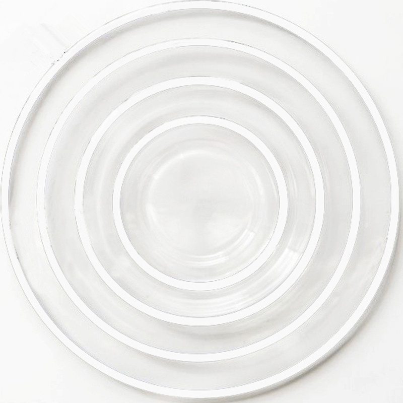 Wholesale Gold Silver Rimmed Clear Glass Charger Plates For Wedding