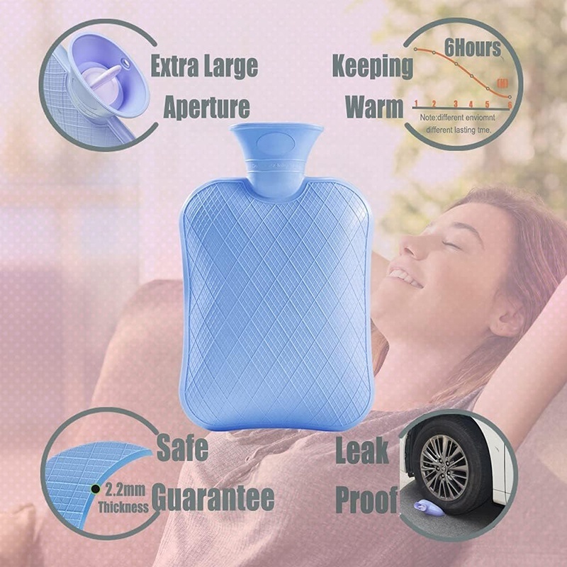 Hot Water Bag Customized Silicone Reusable Rubber Hot Water Bottle for Neck, Shoulder Pain and Hand Feet Warmer