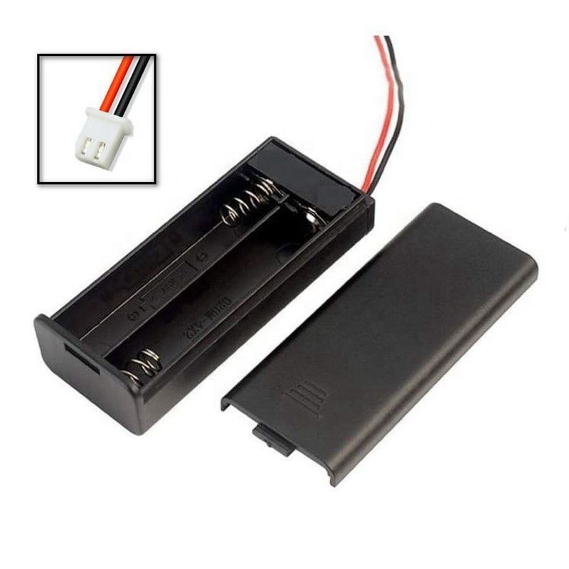 2 aaa battery storage box 2xAAA battery holder with switch and male pins on wires XH2.54-2P PH2.0