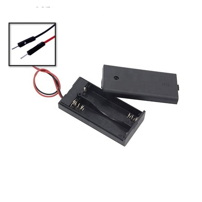 2 aaa battery storage box 2xAAA battery holder with switch and male pins on wires XH2.54-2P PH2.0